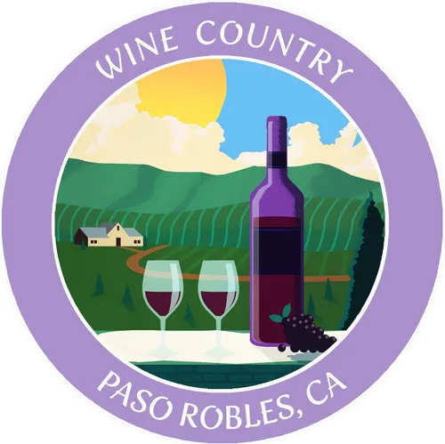 Vista 6 de Vinyard - Wine Country - Paso Robles, California 3.5 pulgadas DIY Adhesivo de vinilo adhesivo de aventura vacaciones tema novedad apliques