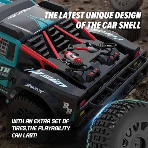 Vista 8 de Hosim Coches RC sin escobillas para adultos y niños rápidos 50 mph, camiones RC 4x4 todo terreno todoterreno impermeable de alta velocidad 1/14 RTR