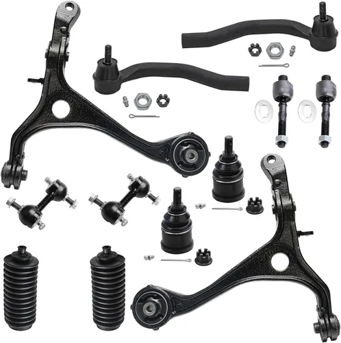 Vista 57 de Detroit Axle – 12 brazos de control superiores e inferiores delanteros con rótulas, barras de unión exteriores e interiores con topes, barras