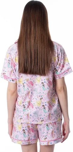 Vista 3 de Disney - Conjunto de pijama para mujer, diseño de princesas, Rosado