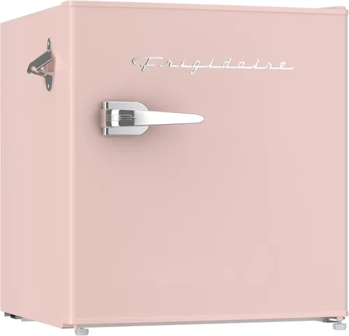 Vista 11 de FRIGIDAIRE Mini refrigerador retro negro de 1.6 pies cúbicos con control de termostato ajustable de ahorro de energía, abrebotellas de montaje