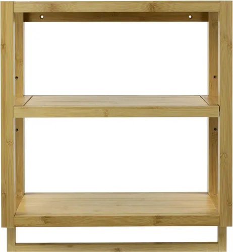 Vista 5 de Sorbus Estante de bambú montado en la pared para baño, cocina y más