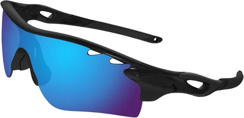 Vista 2 de BroLizard - Lente polarizada de repuesto para gafas de sol Oakley RadarLock Path ventiladas OO9181, azul