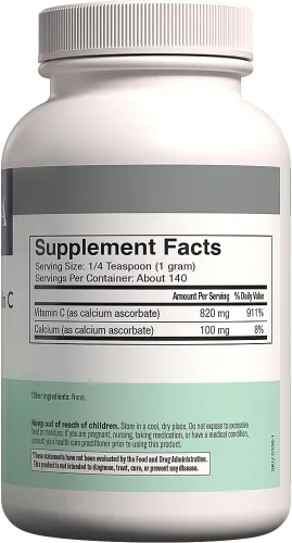 Vista 8 de FREEDA Vitamina C en polvo tamponada, suave para el estómago, vitamina C, no ácida, vegana, kosher, sin azúcar, para apoyo inmunológico y bienestar