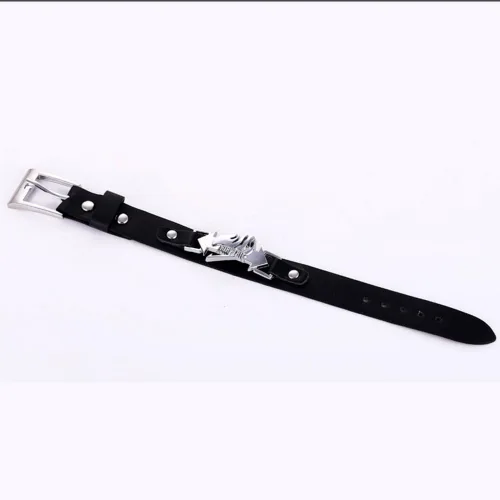 Vista 4 de CG - Pulsera de piel con cola de hada, color negro, talla única