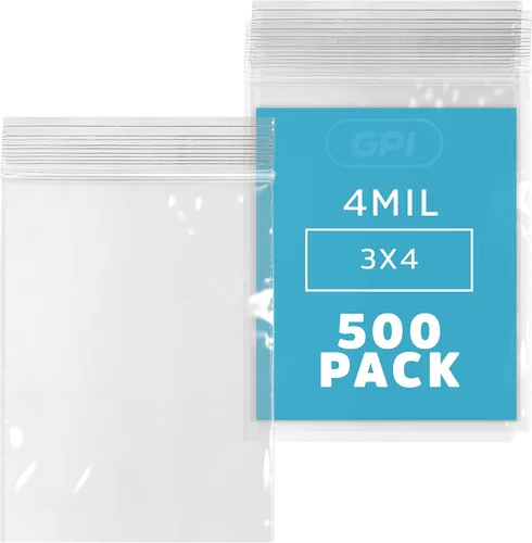 Vista 40 de Bolsas reutilizables de plástico transparente con cremallera – Paquete de 100 unidades GPI a granel de 2 x 3 pulgadas de grosor, resistentes