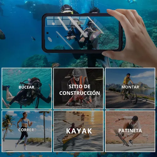 Vista 6 de Funda para Motorola Moto G 5G 2025 con protector de pantalla integrado, resistente a prueba de agua, de cuerpo completo, a prueba de polvo, a prueba