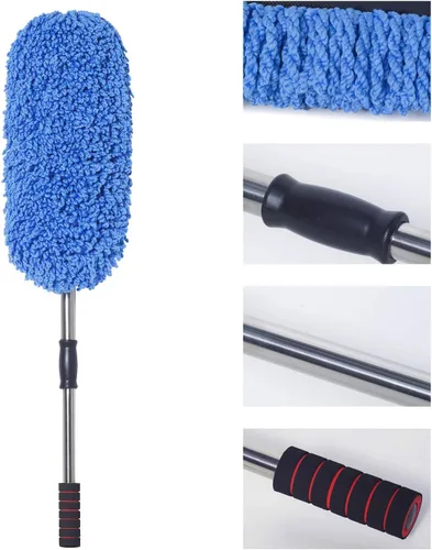 Vista 4 de Cepillo de coche de microfibra Mango extensible Interior Exterior Limpieza multiusos Cepillo de coche
