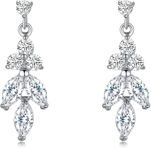 Vista 4 de Wedding Jewelry Set for Bride Bridal Jewelry Set for Wedding Cubic Zirconia Necklace Earrings Bracelet Sets for Bride Silver Jewelry Set for Women