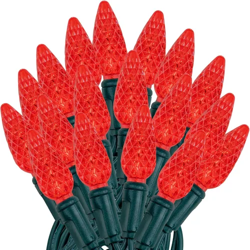 Vista 49 de Novelty Lights - Mini juego de 70 luces C6 LED de Navidad, serie de luces de grado comercial para exteriores, cable verde, 24 pies