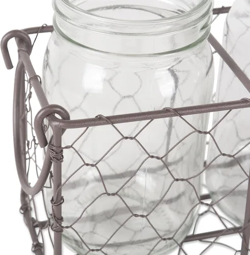 Vista 2 de DII Colección Chicken Wire Farmhouse Vintage, Caddy con jarrones, bronce rústico