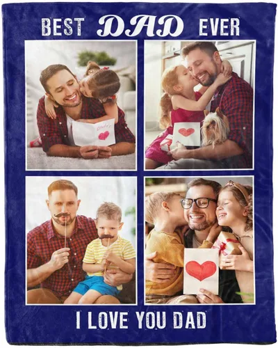 Vista 17 de D-Story Mantas para papá, manta de regalo personalizada de hija, manta para el Día del Padre, regalos para papá de parte de la hija, manta con fotos