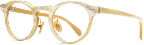 Vista 4 de HEPIDEM Buffalo Horn Gafas Marco para hombres Mujeres Gafas hechas a mano 0020-0024