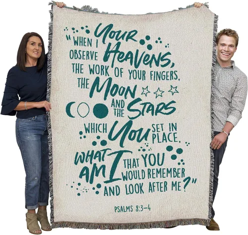 Vista 27 de Pure Country Weavers Great is Thy Faithfulness Blanket - Escrituras - Lamentaciones 3:23 - Tapiz cuadrado para regalo de regazo tejido de algodón