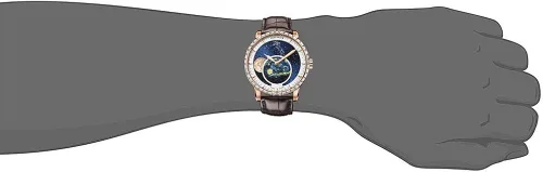 Vista 3 de AGELOCER Reloj mecánico automático de lujo para hombre con fase lunar azul diamante