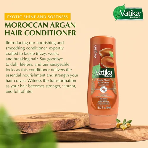 Vista 3 de Vatika Naturals Acondicionador Hidratante - Acondicionador Capilar, Argán