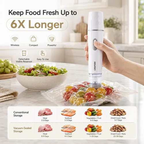 Vista 7 de LUNAPURR 30 bolsas reutilizables selladoras al vacío para alimentos, 10.2 x