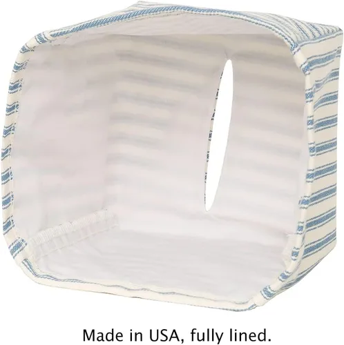 Vista 4 de Funda para caja de pañuelos de tela, funda para pañuelos de papel, se desliza sobre cajas de pañuelos faciales de cartón cuadrado - Tela decorativa