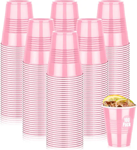 Vista 14 de Paquete de 100 vasos desechables de plástico negro de 12 onzas, vasos resistentes para beber para degustación de cerveza servir aperitivos
