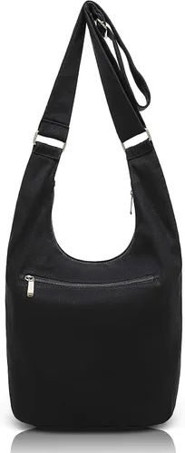 Vista 2 de Bolso cruzado hippie de gran capacidad para mujer, con cremallera superior, bolso de lona de gran tamaño, tela jacquard, bolsas hechas a mano