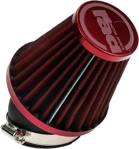 Vista 11 de Filtro de aire universal para motocicleta Sydien, piezas modificadas reemplazables para aumentar el flujo de aire en el motor, 42RAD con abrazadera