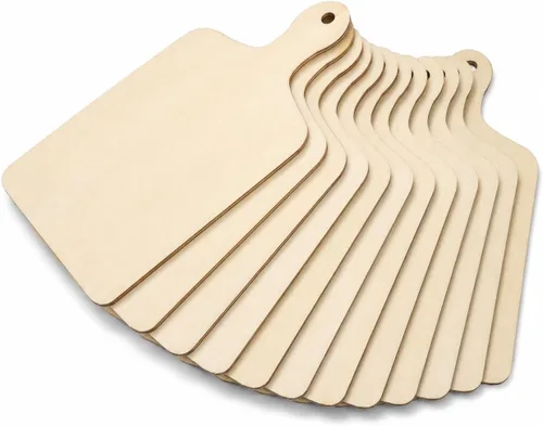 Vista 11 de Operitacx Mini bandeja de madera para cortar de 4.72 x 2.36 pulgadas, tabla de cortar de madera en blanco para pintar servir queso fruta aperitivos