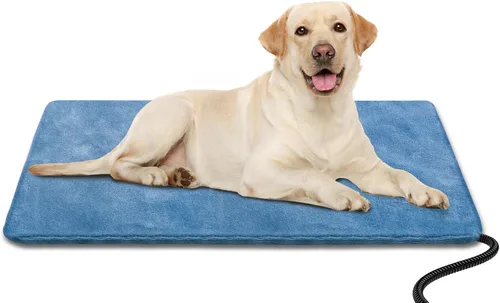 Vista 11 de Almohadilla de Calefacción para Perros al Aire Libre para Cama Calentada para Perros, Almohadilla Térmica para Mascotas con Funda Suave, Cable Gris