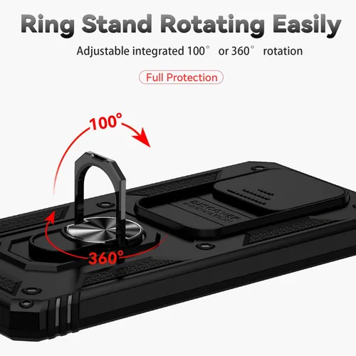 Vista 3 de Asuwish Funda de teléfono para Xiaomi Poco X3 Pro/PocoX3 NFC/Poco X3 con cubierta de cámara Protector de pantalla de vidrio templado, soporte