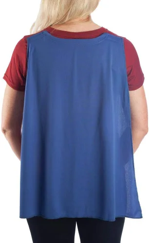 Vista 2 de Camiseta de superhéroe de DC para cosplay de superhéroe - Camiseta de superhéroe de DC, con capa