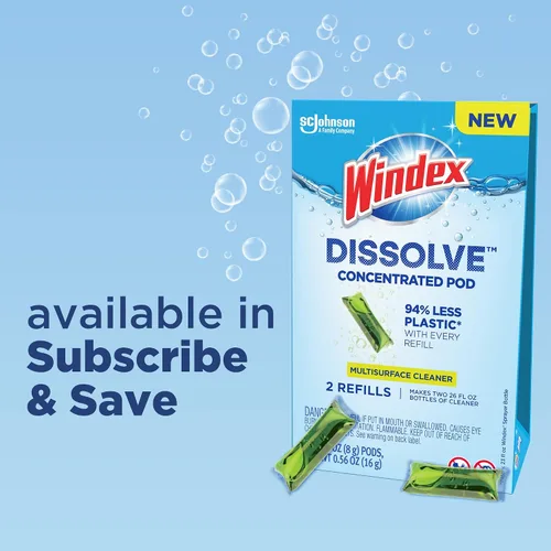 Vista 11 de Windex Disolver cápsulas concentradas, limpiador multisuperficie, 2 cápsulas de repuesto concentradas solubles