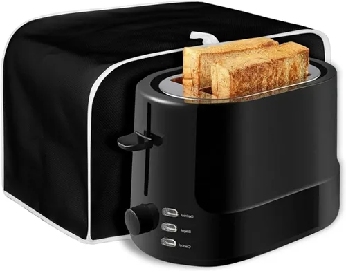 Vista 7 de Cubierta para tostadora de gato negro 3D, ranura ancha, bonita funda para electrodomésticos de cocina de gatito, arte de animales estéticos