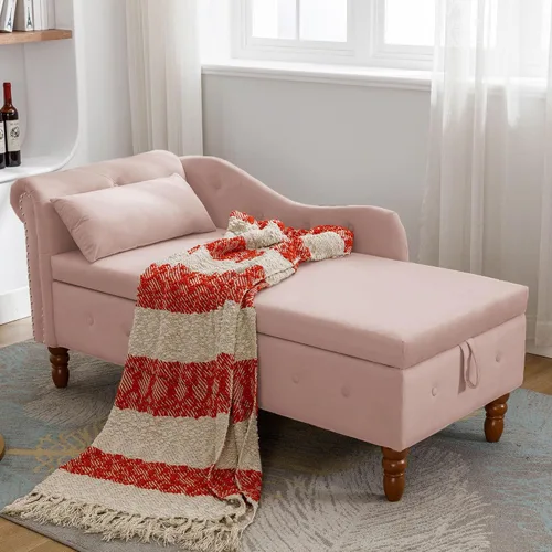 Vista 15 de Tumbona de piel sintética para interiores con almohada, moderna tumbona, sillas ergonómicas tapizadas de poliuretano sin brazos con botones