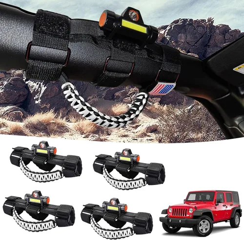 Vista 14 de GAIZON Paquete de 2 asas de agarre para Jeep Wrangler, accesorios Sahara Freedom Rubicon CJ YJ TJ JL JK LJ JLU JKU, Gladiator JT 1955-2023, Negro