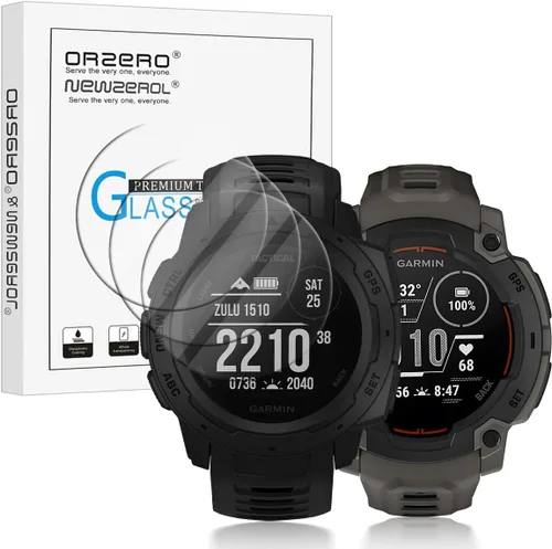 Vista 7 de Orzero Paquete de 3 protectores de pantalla para reloj inteligente compatible con Garmin Vivomove 3S (no para Garmin Venue 3S), vidrio templado