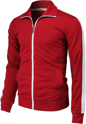 Vista 10 de H2H - Chaqueta deportiva ligera ajustada con cremallera para hombre Cmoja0103-negro