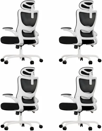 Vista 11 de Marsail - Silla ergonómica de oficina - Silla de escritorio con respaldo alto de malla y soporte lumbar ajustable, silla giratoria con ruedas
