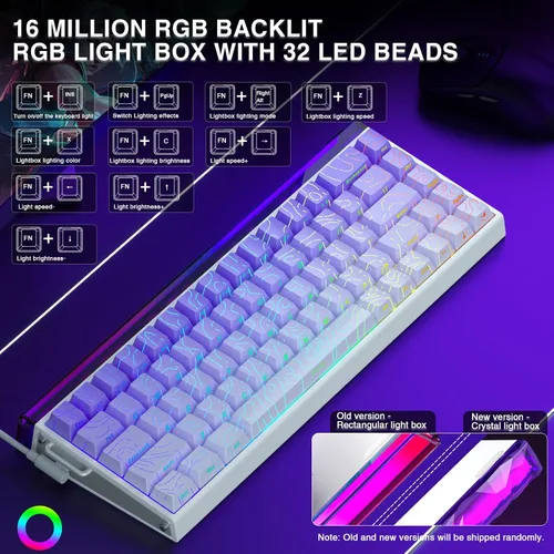 Vista 3 de AULA Hero 68 HE 60% Teclado para juegos con cable, interruptor magnético de efecto Hall con accionamiento ajustable, modo de disparo rápido, tasa