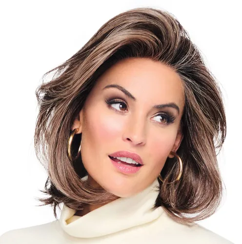 Vista 28 de Raquel Welch Flying Solo - Peluca para niños, 100% atada a mano por ropa de pelo, gorra pequeña promedio, RL10/12 castaño iluminado por el sol