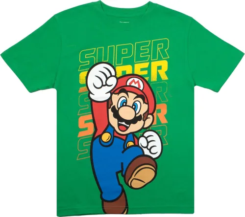 Vista 4 de Nintendo Super Mario Bros. Paquete de 4 camisetas de manga corta para niños