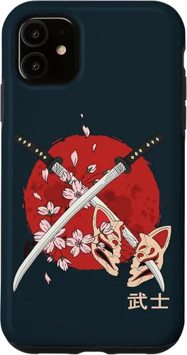 Vista 6 de Carcasa para iPhone 12 mini con espada de Samurai Katana japonesa, diseño de flor de cerezo