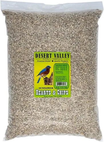 Vista 7 de Desert Valley - Semillas de corazones y papas fritas de girasol, todo natural, sin OMG prémium para aves silvestres y vida silvestre (3 libras)