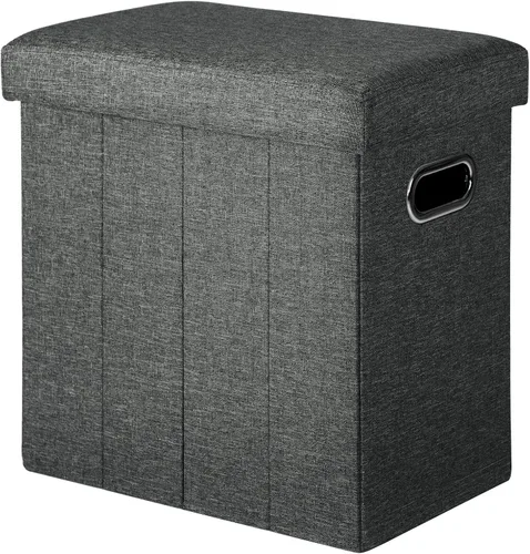 Vista 12 de COSYLAND Otomana con almacenamiento plegable de tela, reposapiés otomano para habitación, muebles plegables pequeños y altos con asas de tapa, 16.5