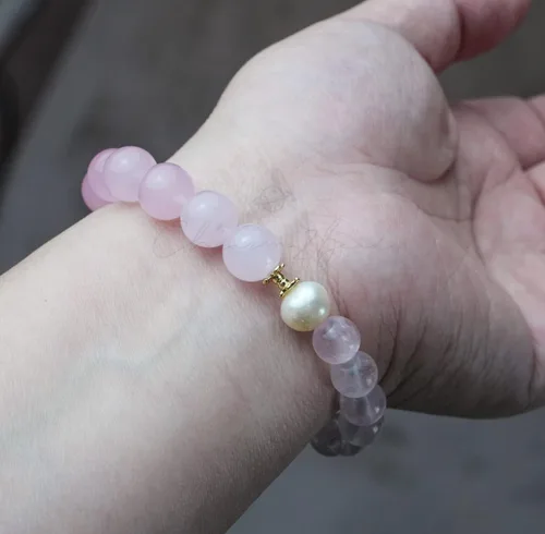 Vista 229 de Precious Gemstone Natural Crystal Healing Bracelet, Rutilated Quartz, Moonstone, Quartz Handmade Original Design Bracelet