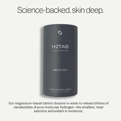 Vista 3 de Paquete completo de bienestar: tabletas de hidrógeno molecular H2TAB (frambuesa + sin sabor) y tabletas de baño de hidrógeno - Soporte antioxidante