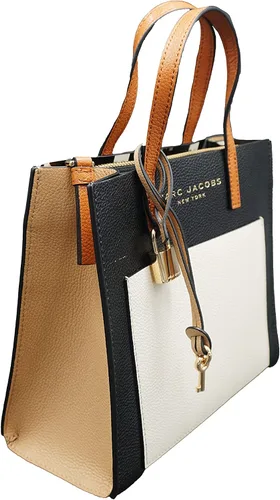 Vista 3 de Marc Jacobs M0016132 - Mini bolsa de mano con bloques de color para mujer, Almendra ahumada