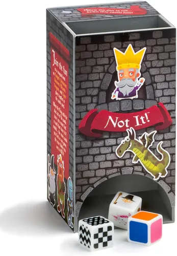 Vista 4 de Not It! Castle Land - Juego de dados y cartas de ritmo rápido para niños y familias Juego de emparejamiento con temática de caballeros, dragones