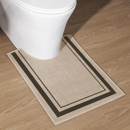 Vista 10 de chakme Juego de 2 alfombras de baño ultrafinas, absorbentes, antideslizantes, lavables a máquina, color beige oscuro, 17 x 24 pulgadas + tapete