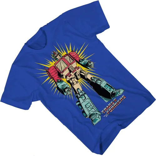 Vista 3 de Transformers Hasbro - Camisa para hombre, Optimus, Megatron, Bumblebee, camiseta clásica con estampado cruzado