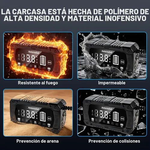 Vista 9 de Cargador de batería de coche inteligente 12A, cargador de mantenimiento de 12V 12A