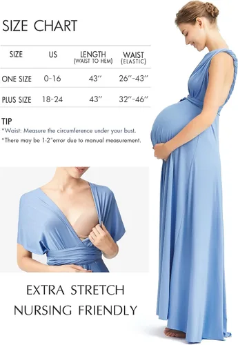 Vista 3 de Vestido de maternidad para sesión de fotos, vestido de baby shower, vestido de maternidad de talla grande, vestido largo infinito, vestido